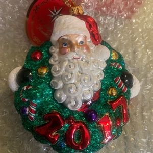 Christopher Radko Santa’s Stellar Wreath ornament
